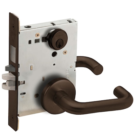Storeroom Mortise Lock With Deadbolt, 03B Design,  Oil Rubbed Bronze